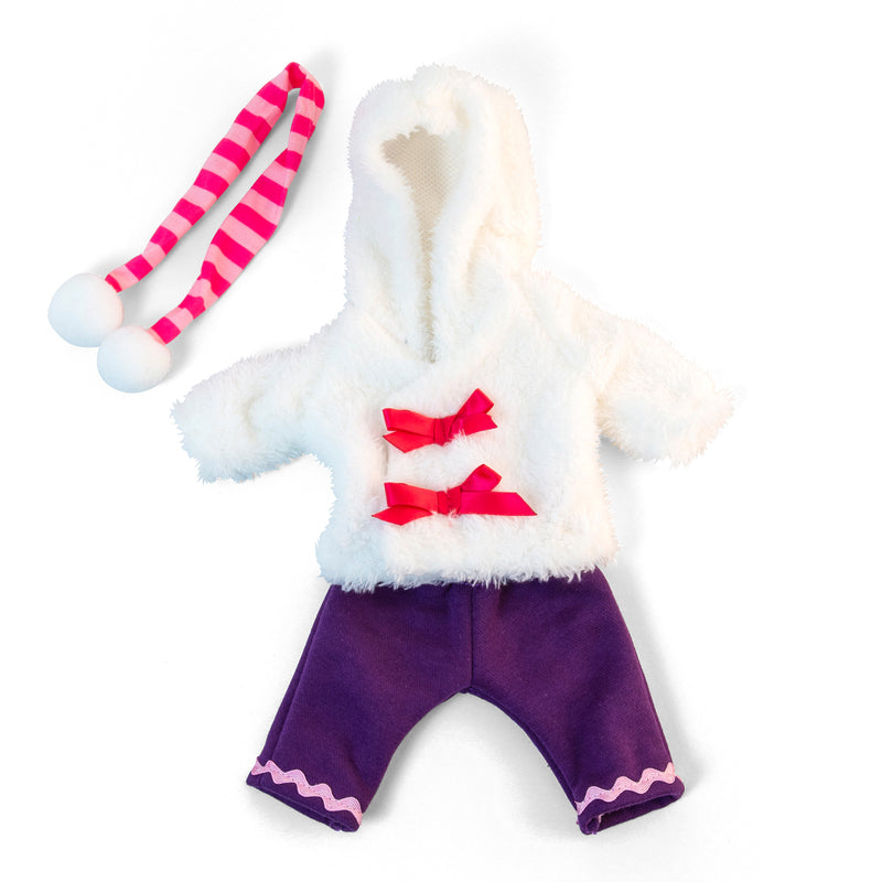 Doll Clothes Cold Weather White Fur Set