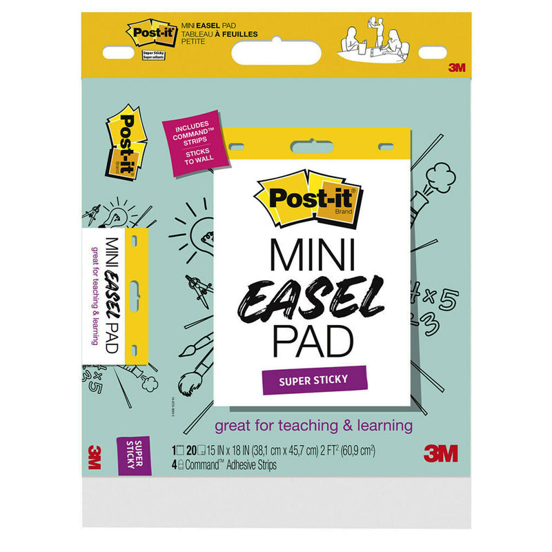 Super Sticky Mini Easel Pad, 15 x 18 Inches, 20 Sheets-Pad, 1 Pad, White