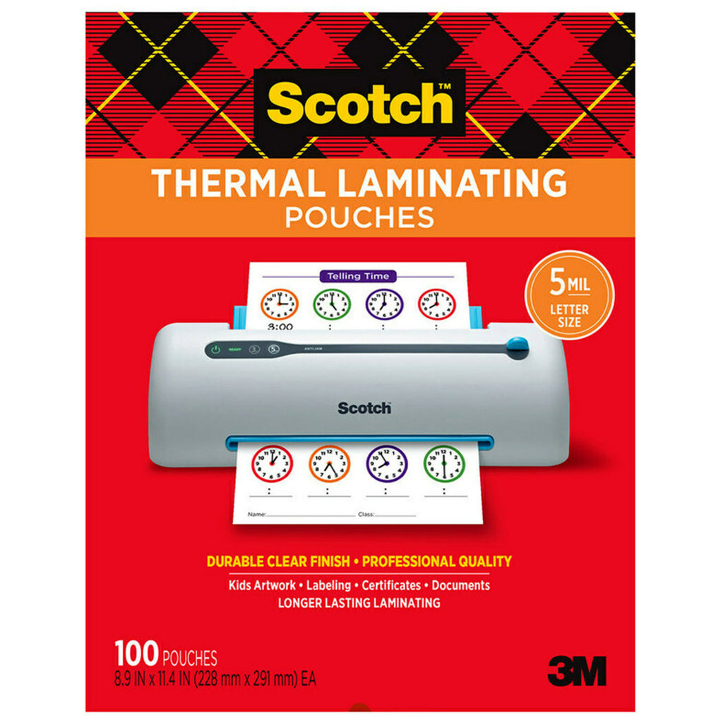 Thermal Laminating Pouches, 5 mil Size, Pack of 200