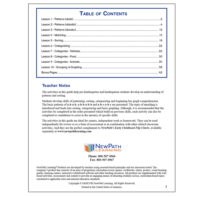 Patterns & Sorting Student Activity Guide