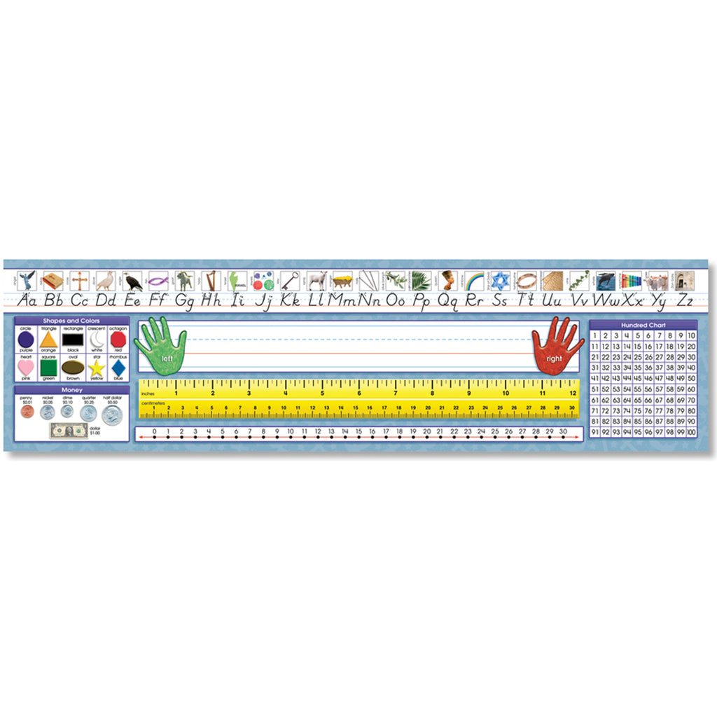 (3 Pk) Desk Plate Primary Traditional Manuscript