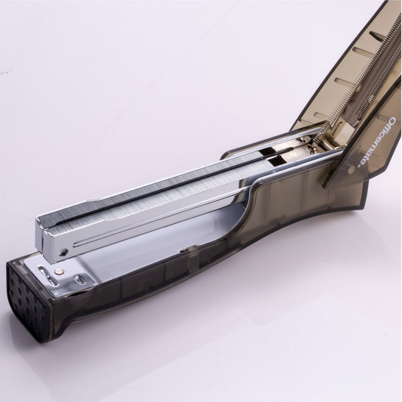 Stand Up Full Strip Stapler Black Transparent Plastic
