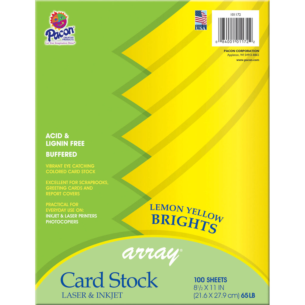 Array Card Stock Brights Lemon Yellow