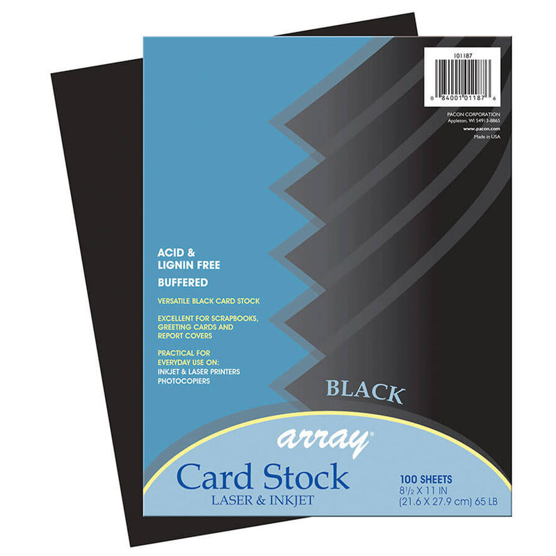 Array Card Stock Black 100 Sheets