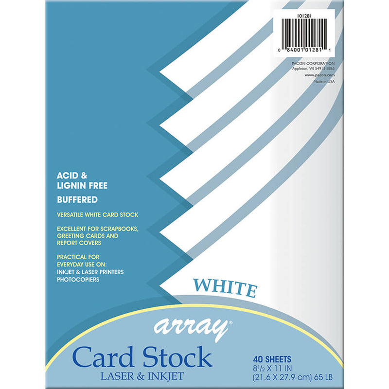 (3 Pk) White Card Stock 40 Sht Per Pk
