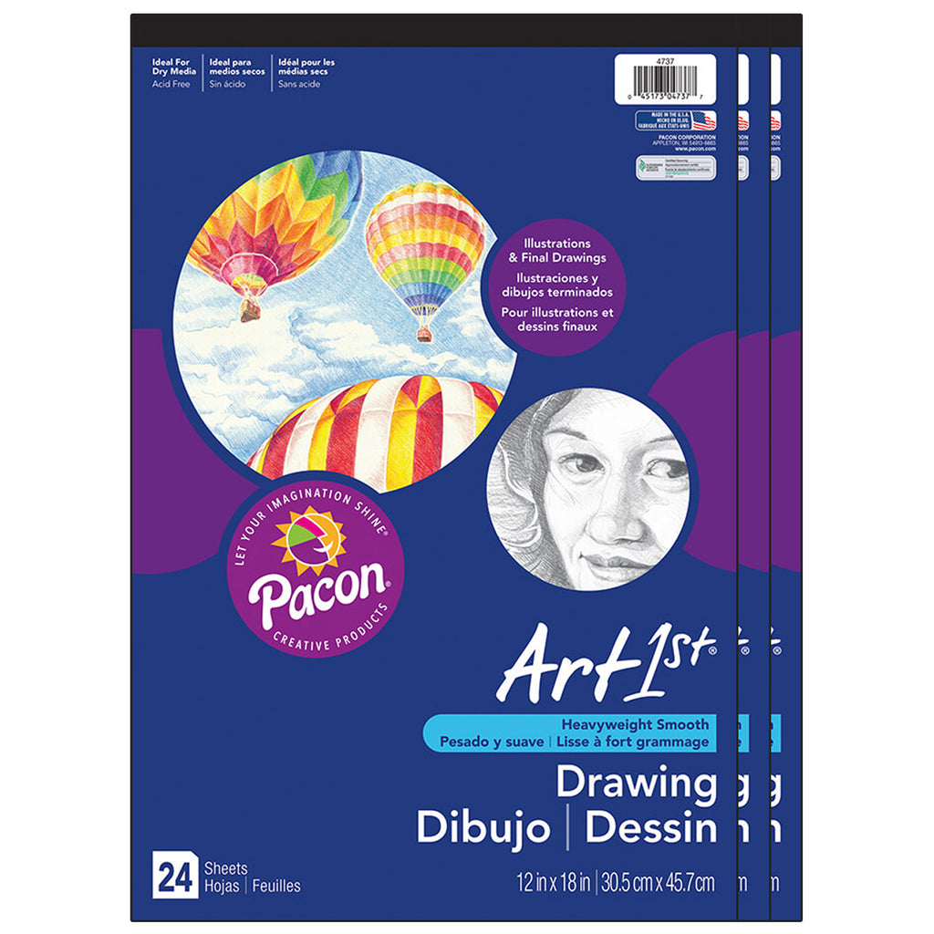 (3 Ea) Art1st Drawing Pad 12x18