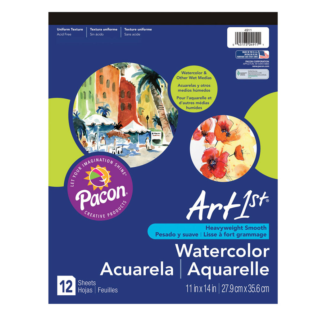 (3 Ea) Art1st Watercolor Pad 11x14 12sht Per Pk