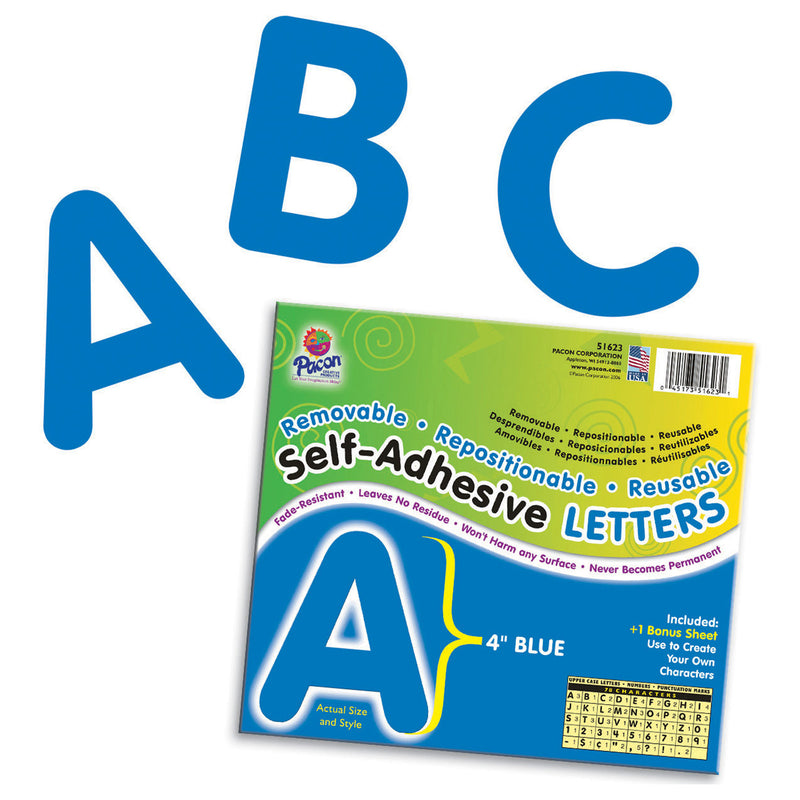 (2 Pk) Self Adhesive Letter 4in Blue