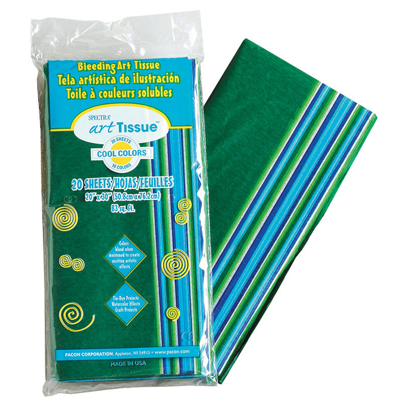 Bleeding Art Tissue 10 Color Cool Assortment 20 Sheets 20x30