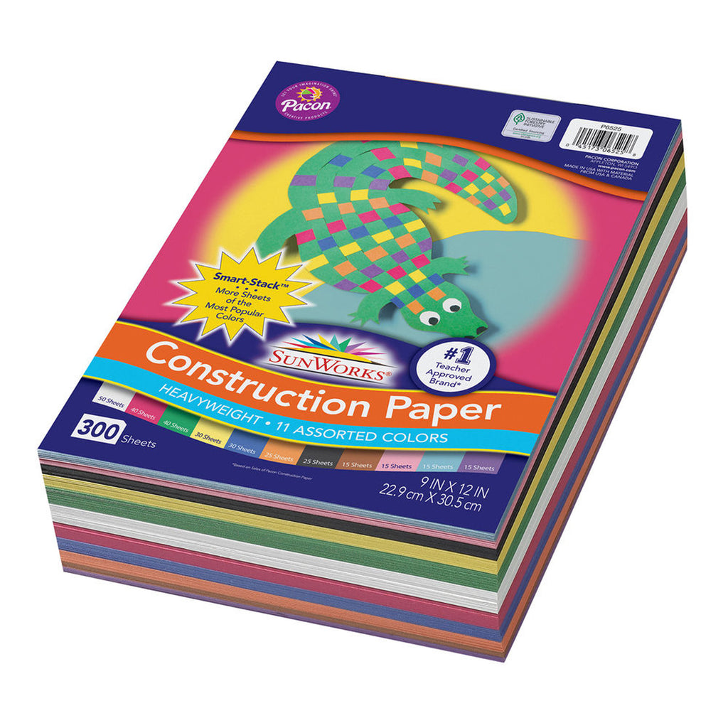 Sunworks Construction Paper 9x12 Smart Stack 300 Count