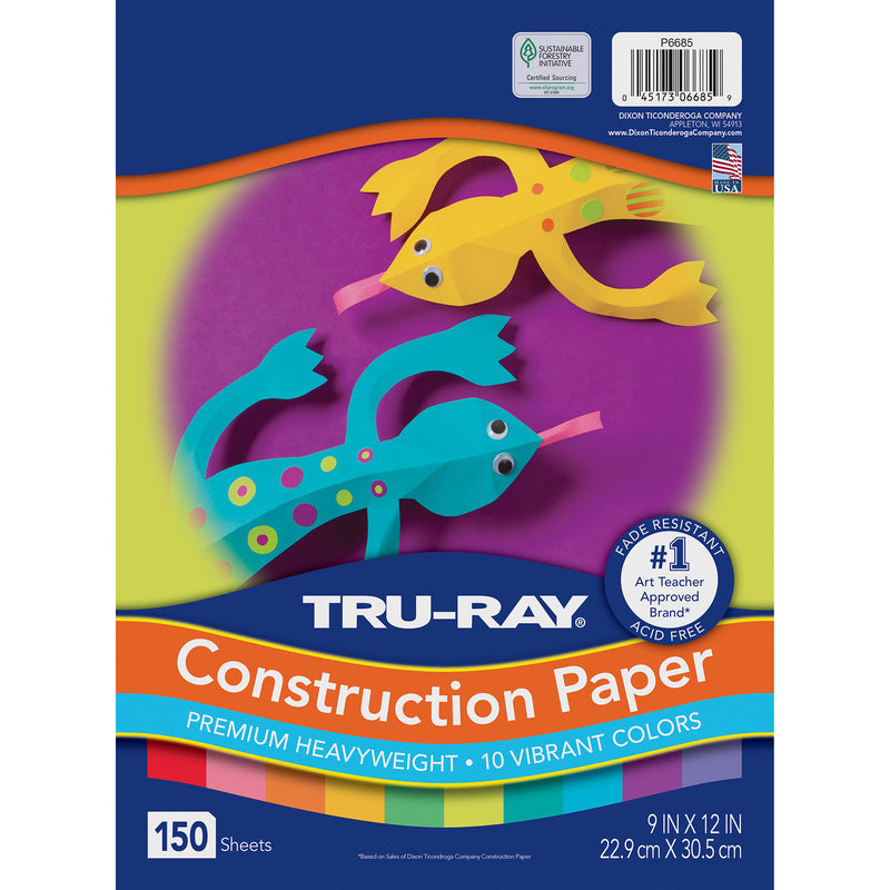 (3 Pk) Construct Paper Vibrant Asst