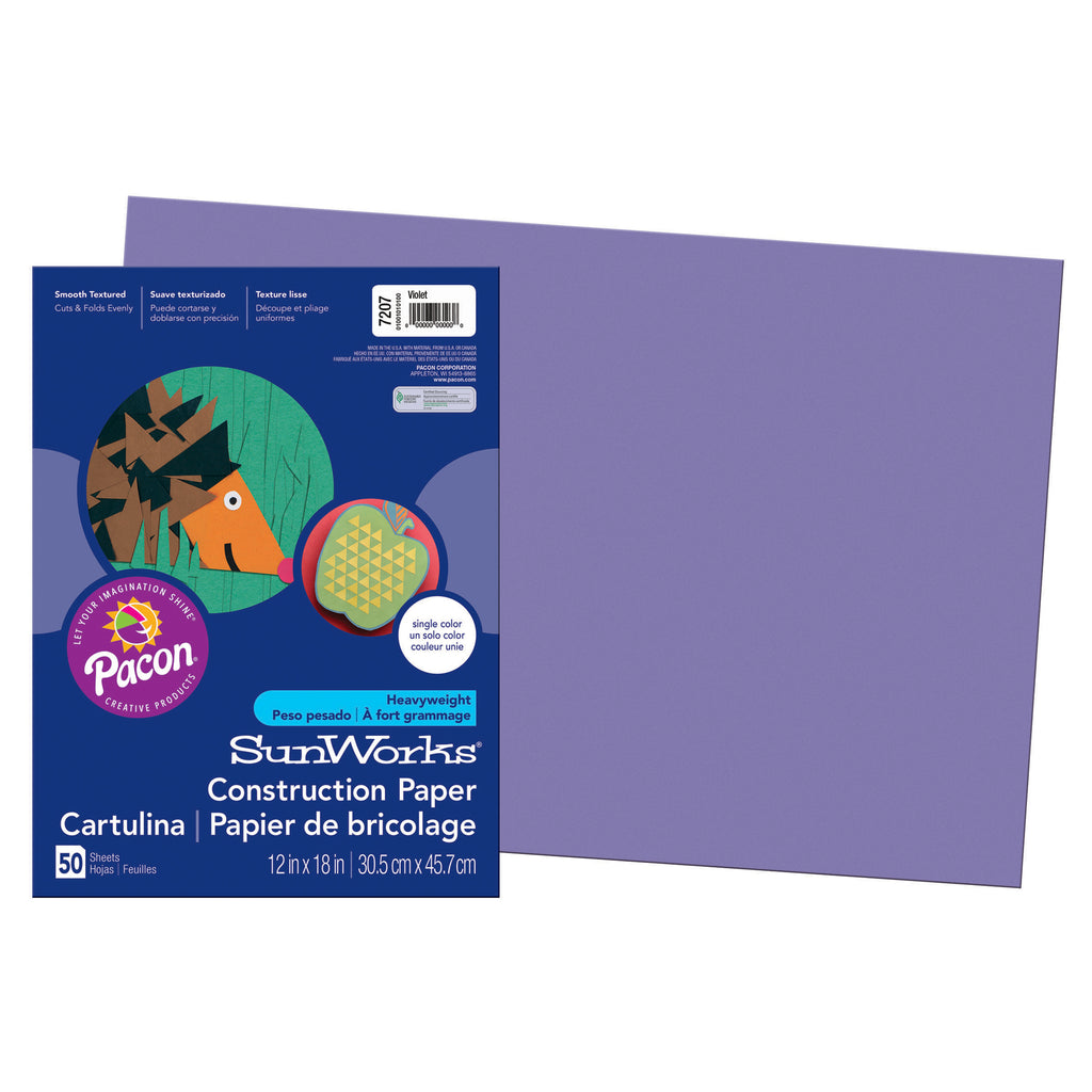 (5 Pk) Construction Paper Violet 12x18