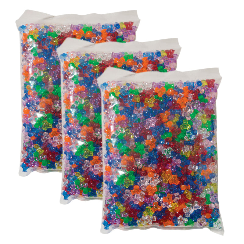 (3 Pk) Tri Beads Assorted Colors 1000 Pc