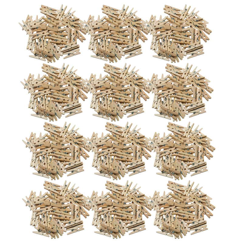 (12 Pk) Mini Clothespins Natural 50 Pieces
