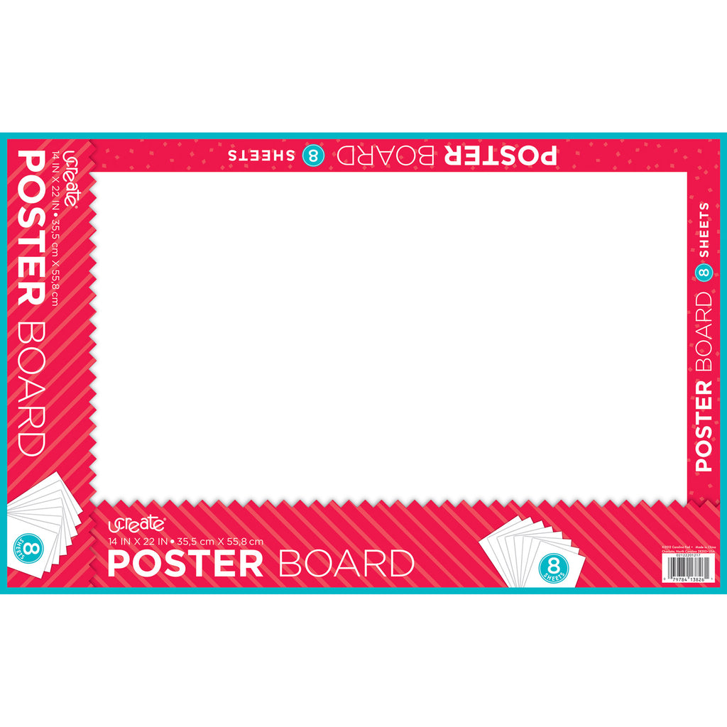 Poster Board White 8 Sheets 24-ct 14x22