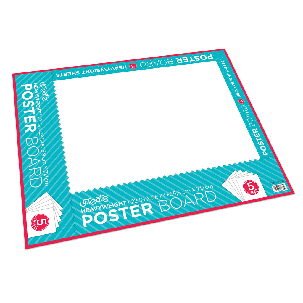 Poster Board White 5 Shts 12-ct 22x28