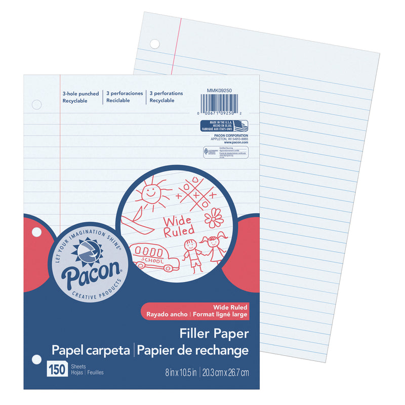 (6 Pk) Pacon Filler Paper Wide Rule 3-8in Ruling