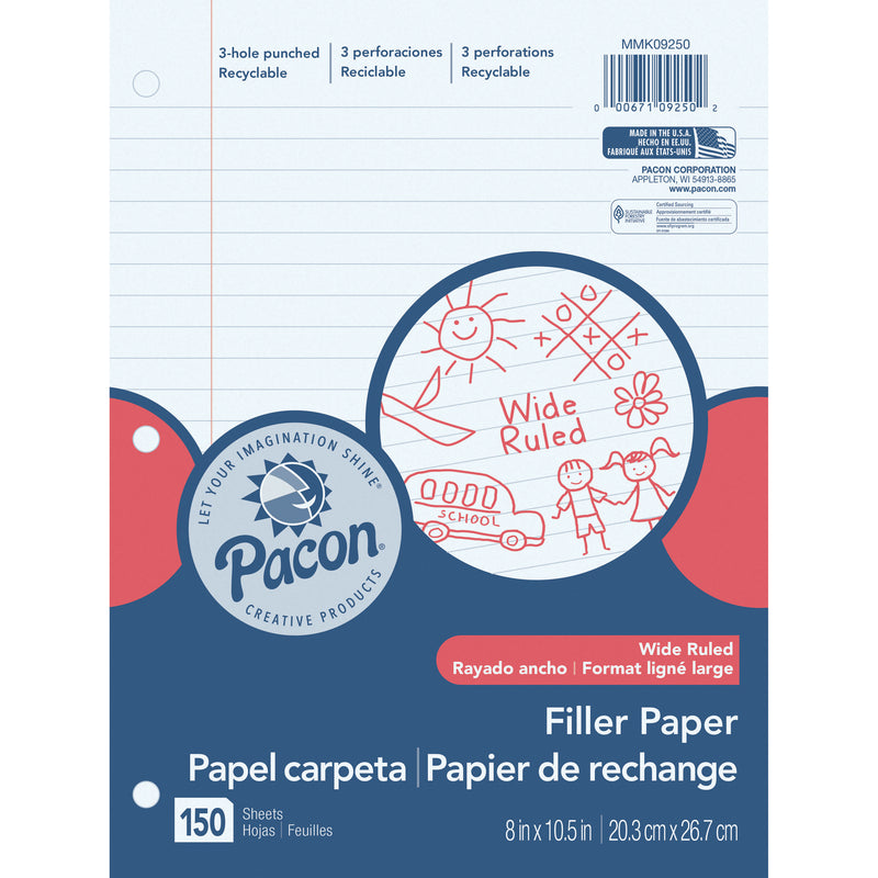 Pacon Filler Paper Wide Rule 3-8in Ruling