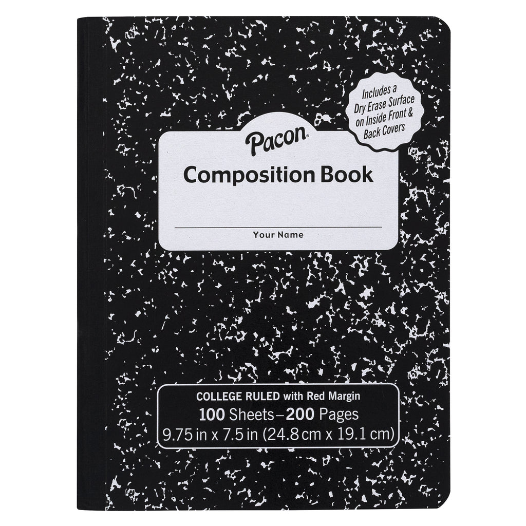 Composition Notebook With Dry Erase Inside Covers 100 Sheets Wide Rule