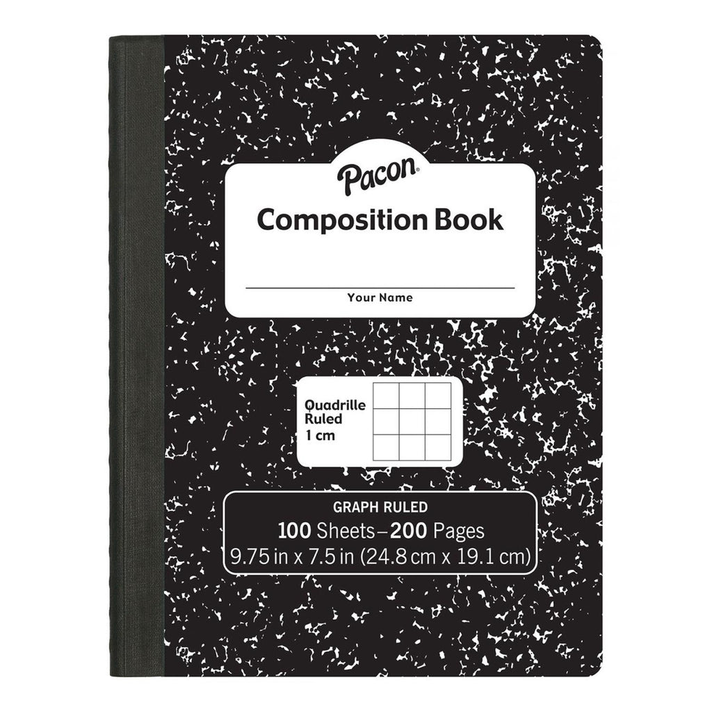 Black Marble Composition Book 1 Cm Quadrille Ruled