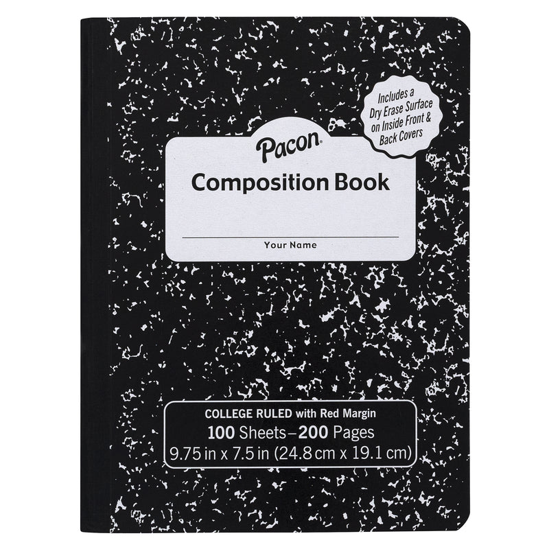 (6 Ea) College Comp Book W-dryerase Blk