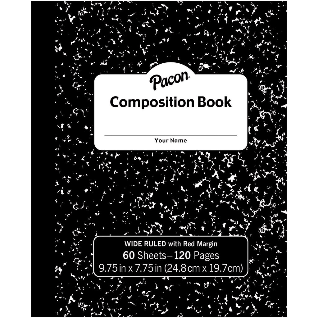 (12 Ea) Black Composition Book 9.75 X 7.75