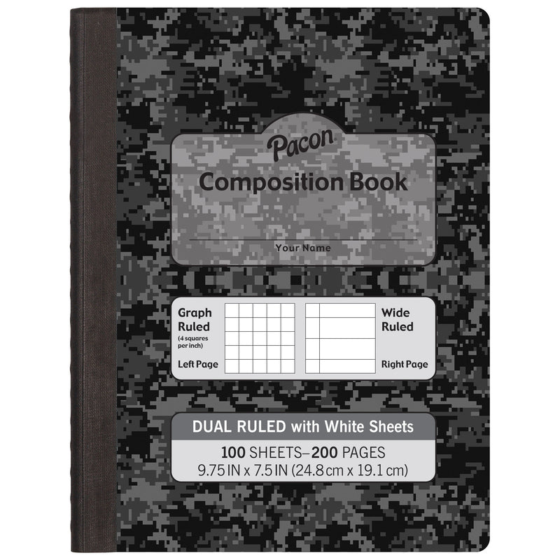 (6 Ea) White Page Dual Ruled Composition Book