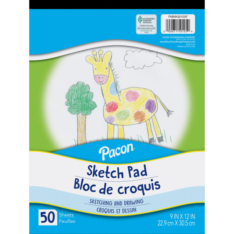 Little Fingers Sketch Pad Wht 9x12 50 Sheets
