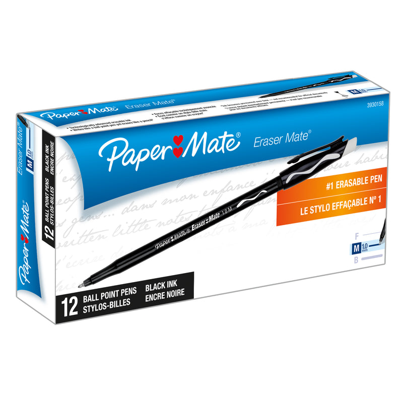 (2 Dz) Papermate Erasermate Pen Black 12 Per Pk