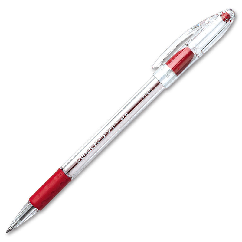 (24 Ea) Pentel Rsvp Red Fine Point Ballpoint Pen