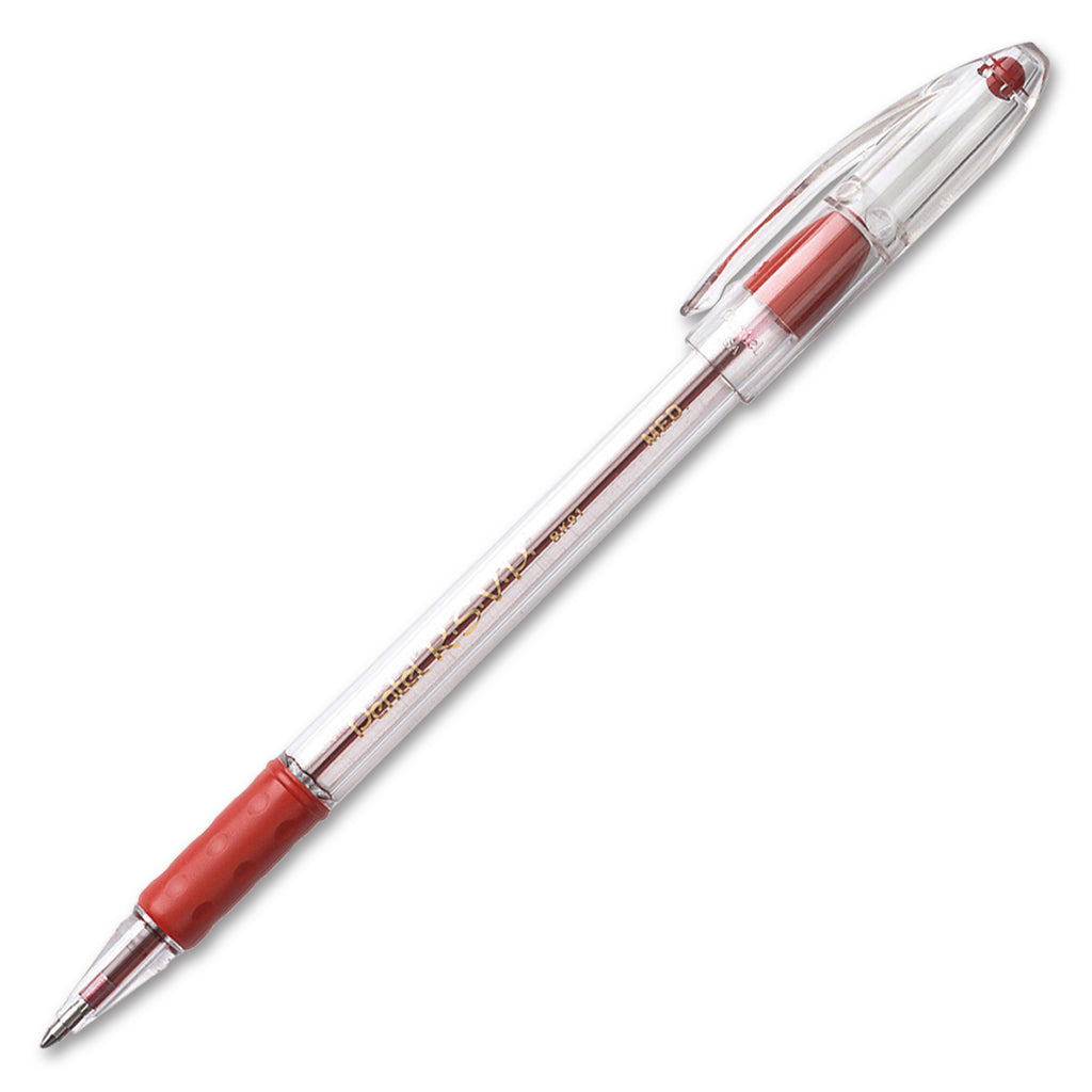 (24 Ea) Pentel Rsvp Red Med Point B Ballpointpen