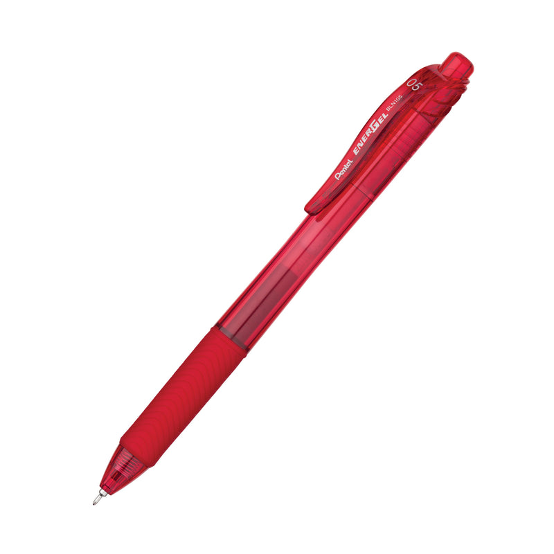 (12 Ea) Energel X Red 0.5mm Retractable Liquid Gel Pen