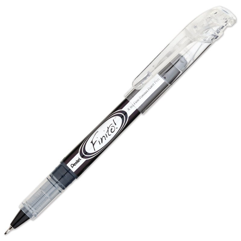 (12 Ea) Pentel Finito Black Porous Point Pen Extra Fine Point