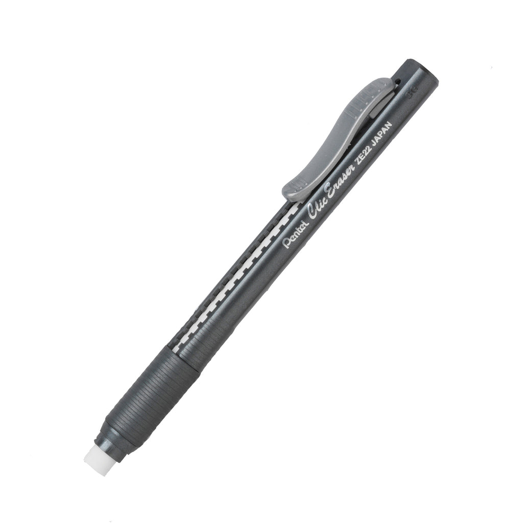 (12 Ea) Pentel Clic Erasers Grip Black Barrel