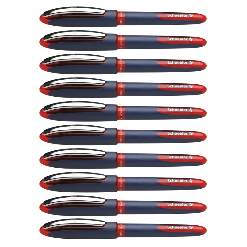 (10 Ea) Schneider Red One Business Roller Ball Pen