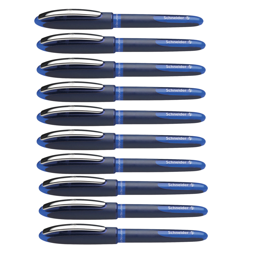 (10 Ea) Schneider Blue One Business Roller Ball Pen