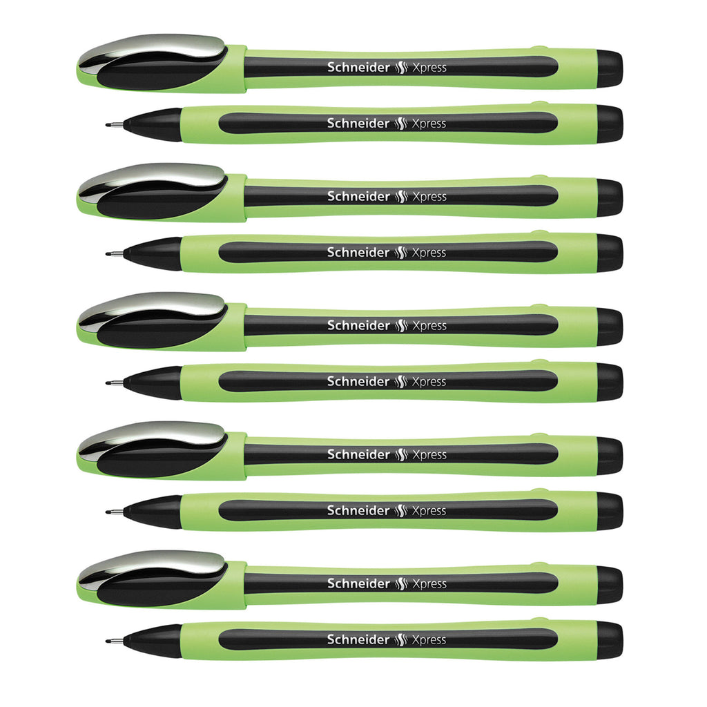 (10 Ea) Schneider Black Xpress Fineliner Fiber Tip Pen