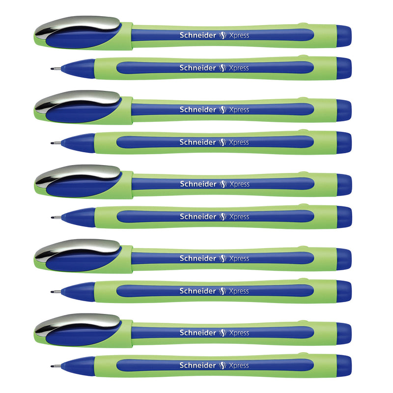 (10 Ea) Schneider Blue Xpress Fineliner Fiber Tip Pen