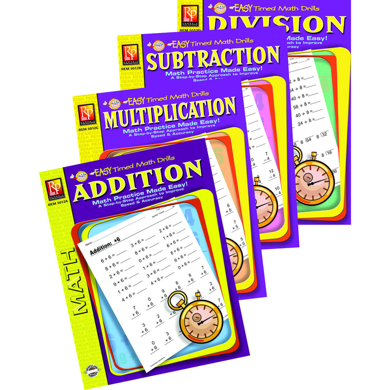 Easy Timed Math Drills 4 Book Set