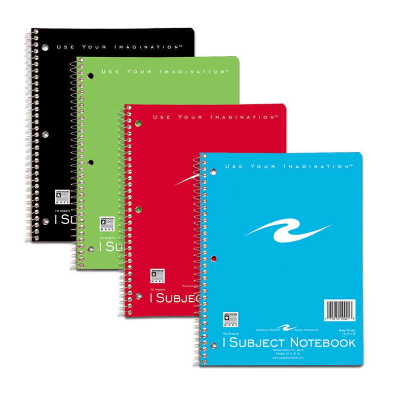 (12 Ea) Spiral Notebook 1 Subject 70 Pages