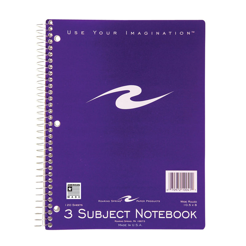 (6 Ea) Spiral Notebook 3 Subject 120 Pages