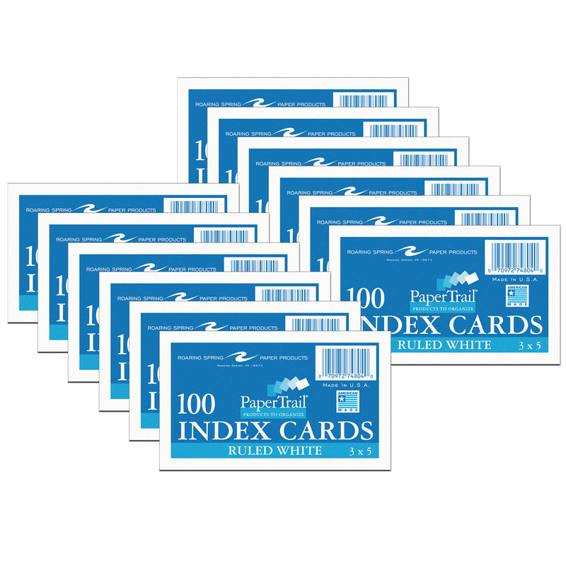 (12 Pk) Index Cards 3 X 5 Ruled