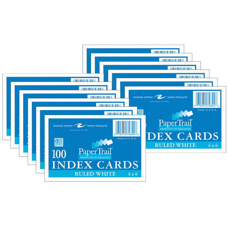(12 Pk) Index Cards 4 X 6 Ruled