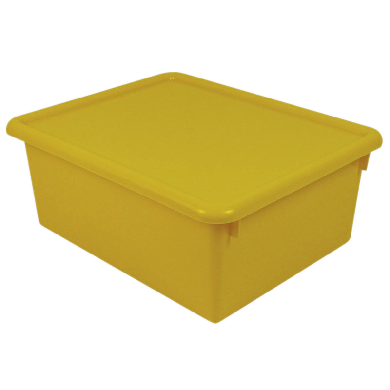 (2 Ea) Stowaway Yellow Letter Box With Lid 13-1-2 X 10-3-4 X 5-3-8