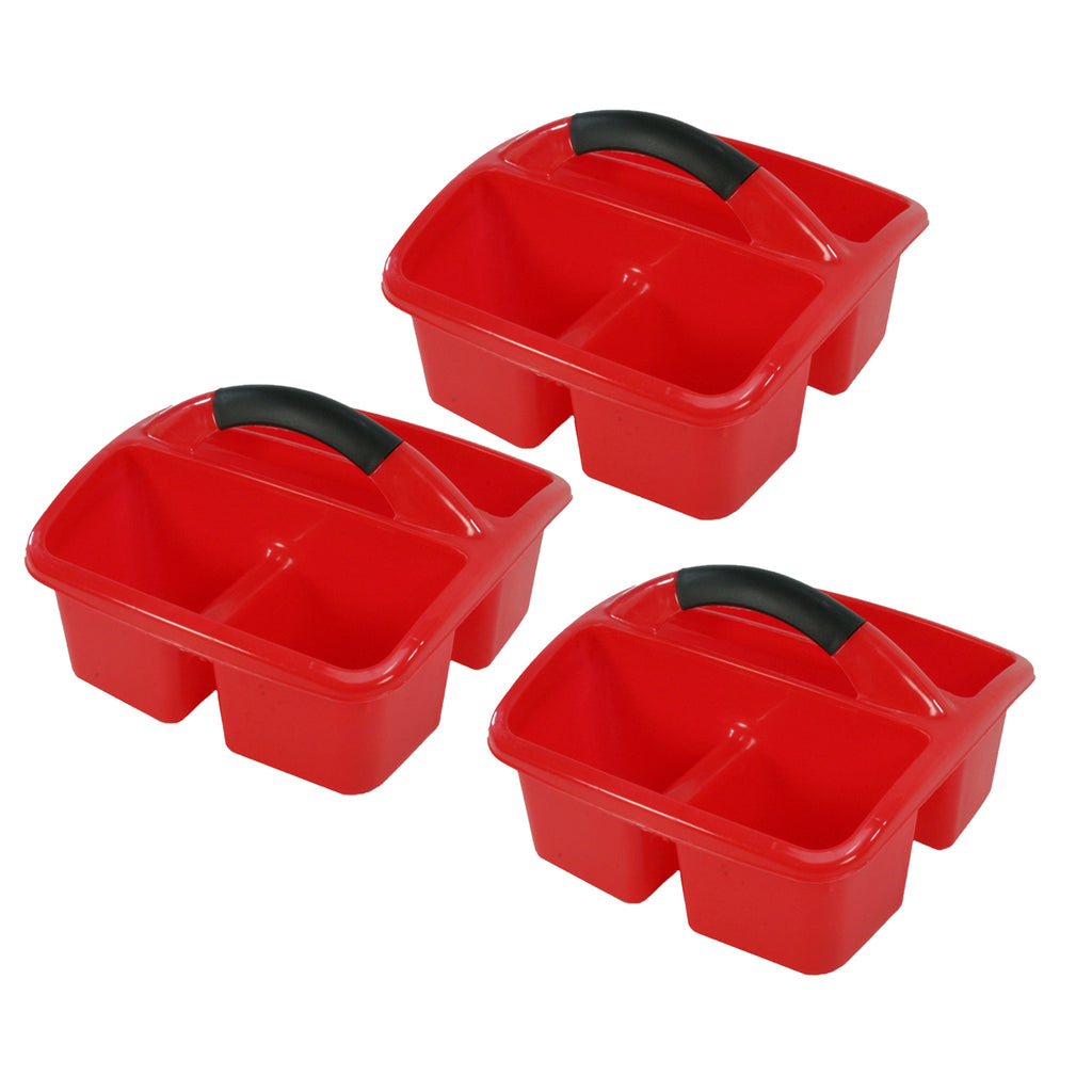 (3 Ea) Deluxe Small Utility Caddy Red