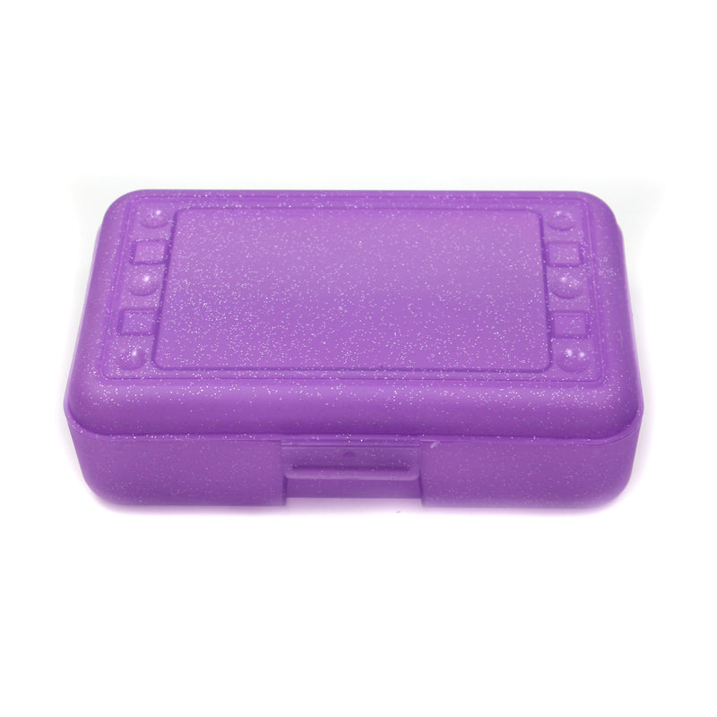 (12 Ea) Pencil Box Purple Sparkle