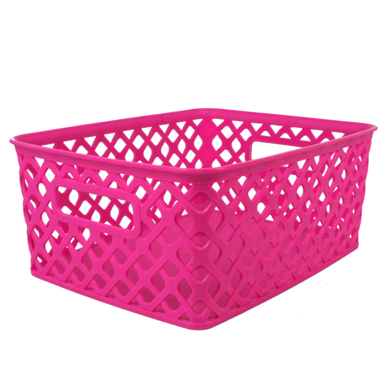 (3 Ea) Small Hot Pink Woven Basket