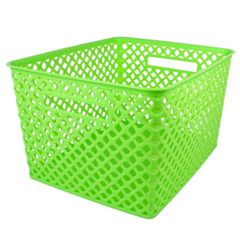(2 Ea) Large Lime Woven Basket