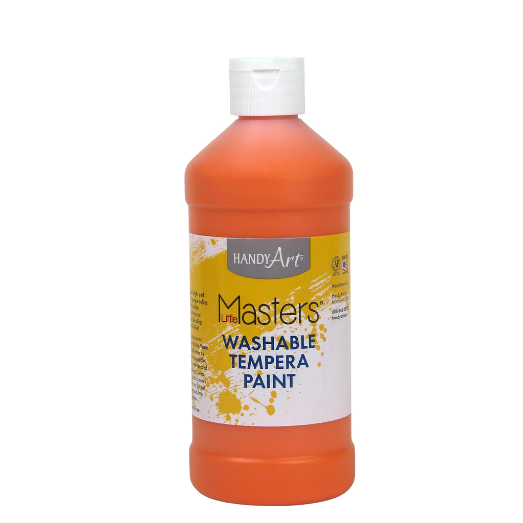 (6 Ea) Little Masters Orange 16oz Washable Paint