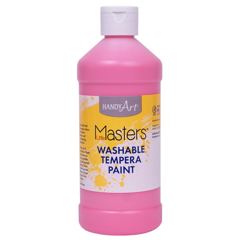 (6 Ea) Washable Tempera Paint Pint Pink Little Masters